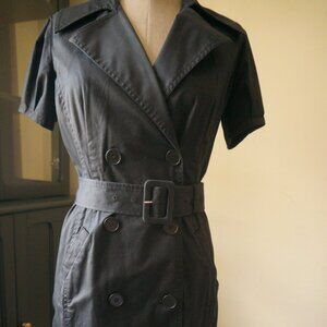 Club Monaco Belted Trench Dress I Size 8 I Black